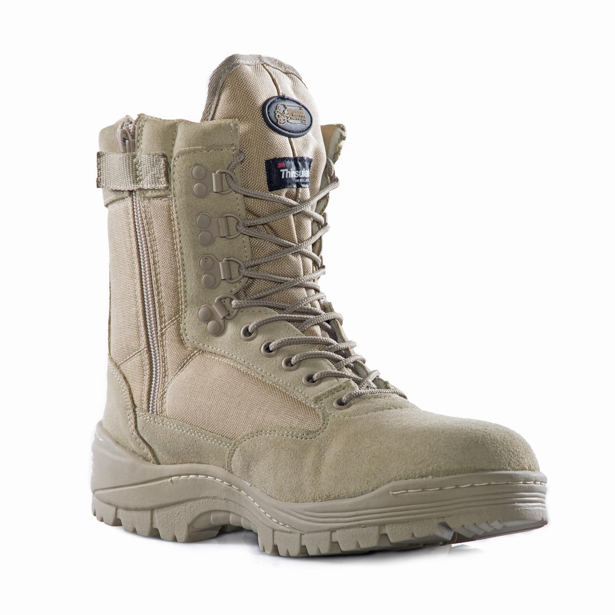desert tan side zip boots