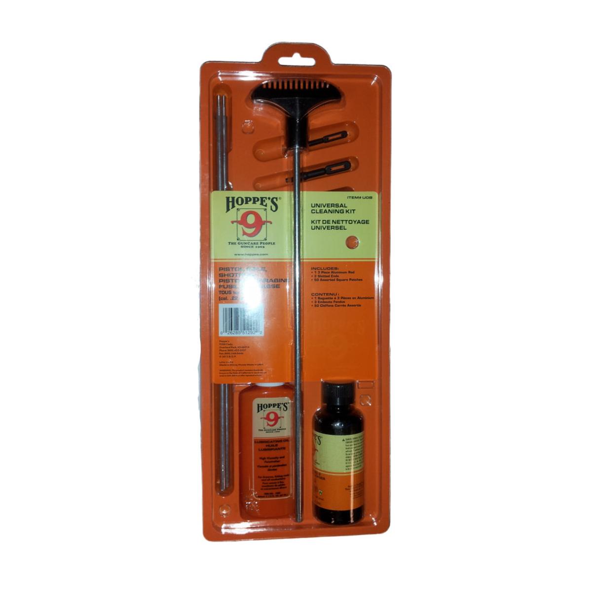 Hoppes Universal Cleaning Kit w/Aluminum Rod for Pistol, Rifle, Shotgun