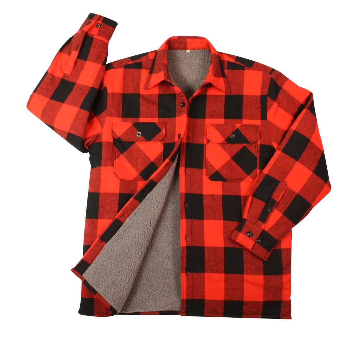 Extra Heavyweight Brawny Sherpa-Lined Flannel Jacket in Blue, Red or ...